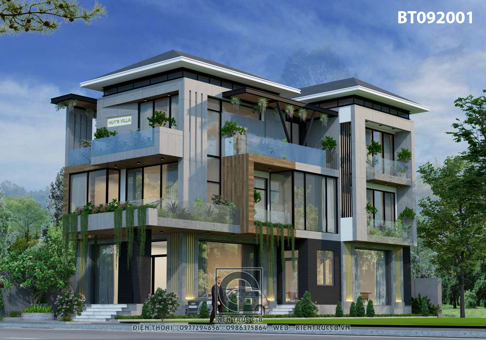 mẫu biệt thự 3 tầng hiện đại