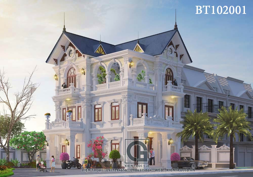 Thiết kế biệt thự tân cổ điển 3 tầng