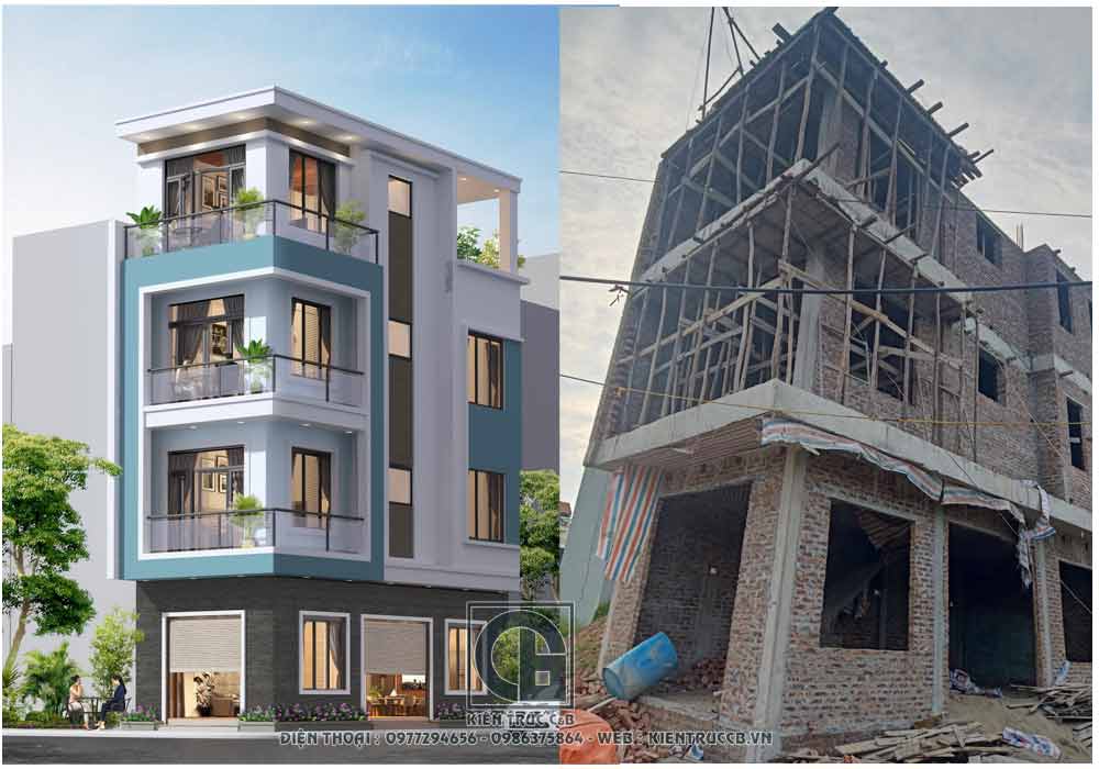 Tiến độ thiết kế mẫu nhà ống 4 tầng