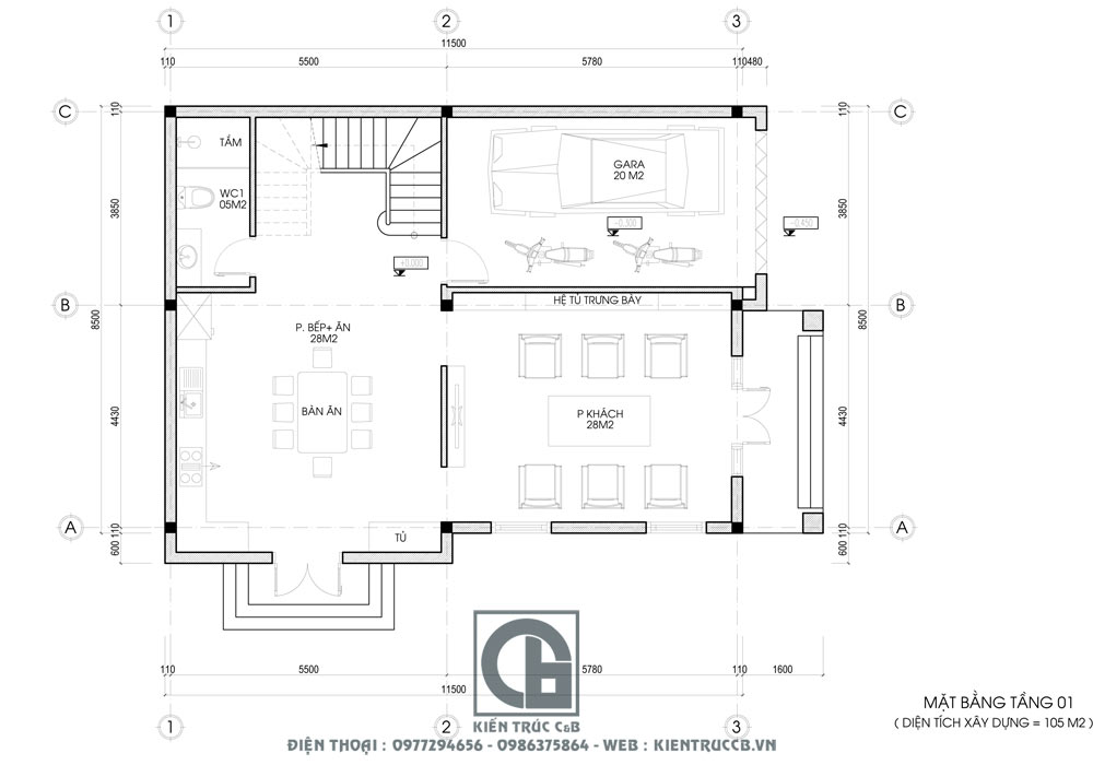 Thiết kế biệt thự tân cổ điển 3 tầng