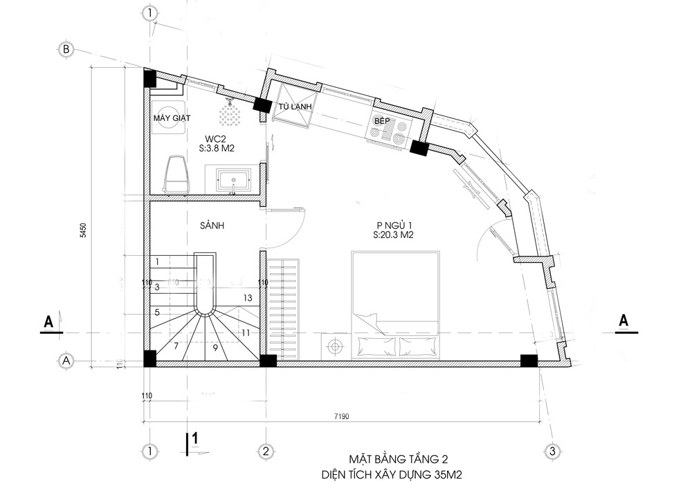 Thiết kế nhà ống 5 tầng 2 mặt tiền