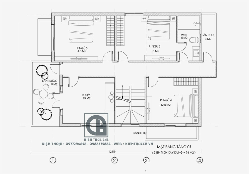 Mẫu biệt thự 2 tầng tân cổ điển đẹp