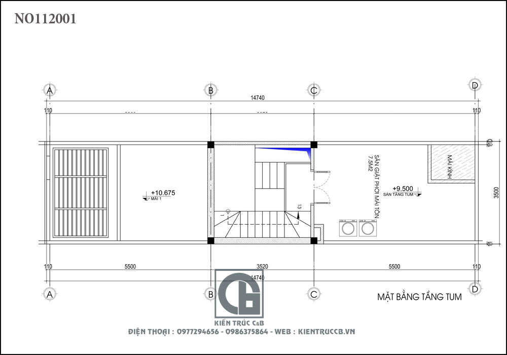 Mẫu nhà ống 3 tầng 1 tum hiện đại