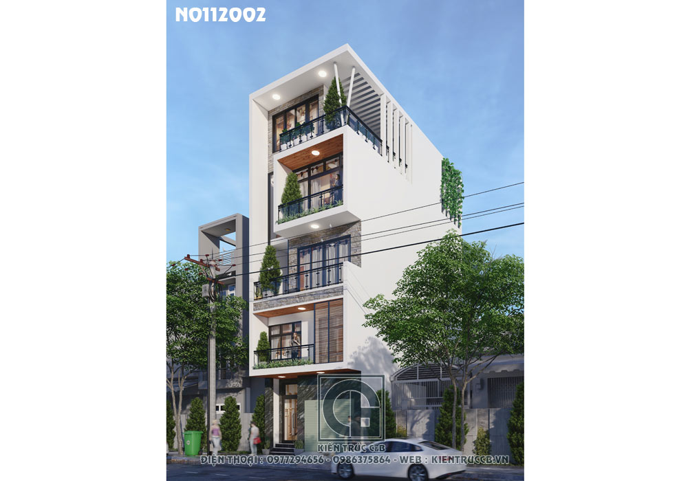 Mẫu nhà ống đẹp 5 tầng hiện đại