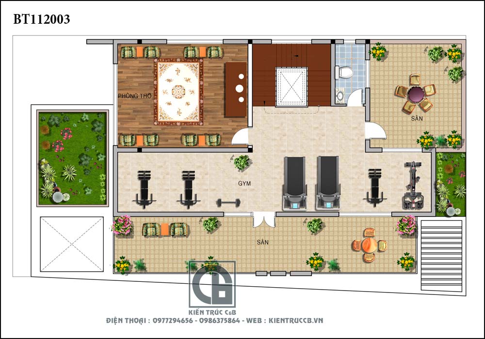 Thiết kế biệt thự 3 tầng hiện đại