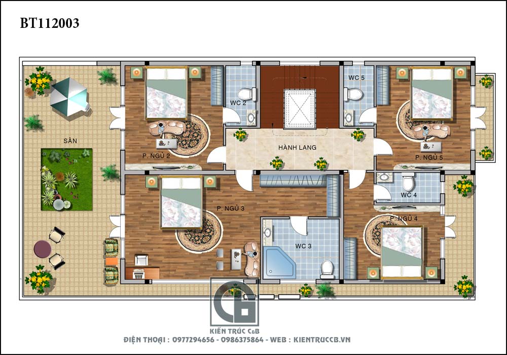 Thiết kế biệt thự 3 tầng hiện đại