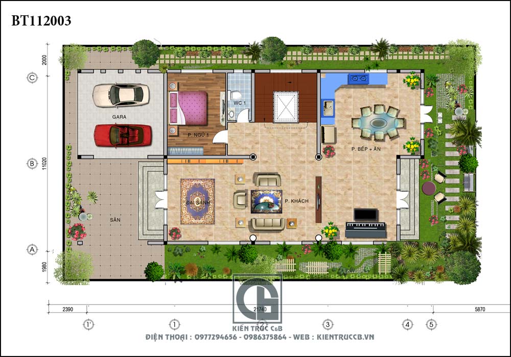 Thiết kế biệt thự 3 tầng hiện đại