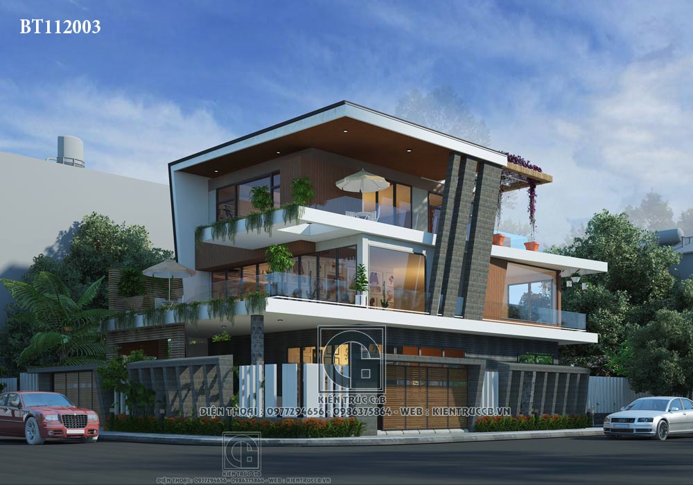 Thiết kế biệt thự 3 tầng hiện đại
