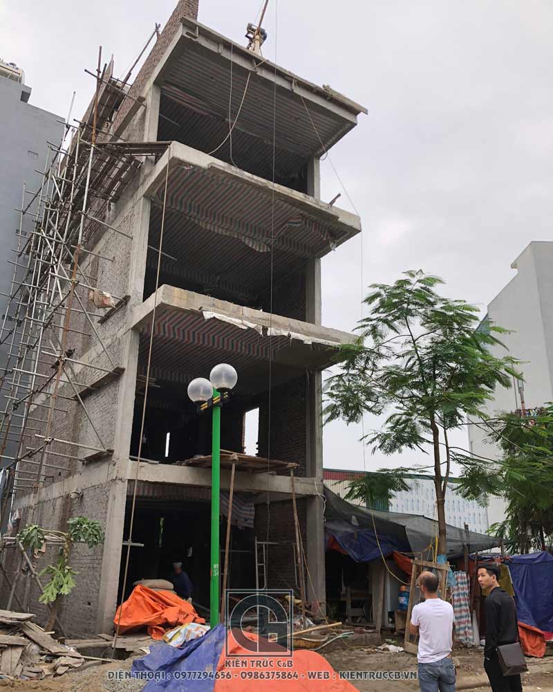 Tiến độ thiết kế nhà ống 4 tầng