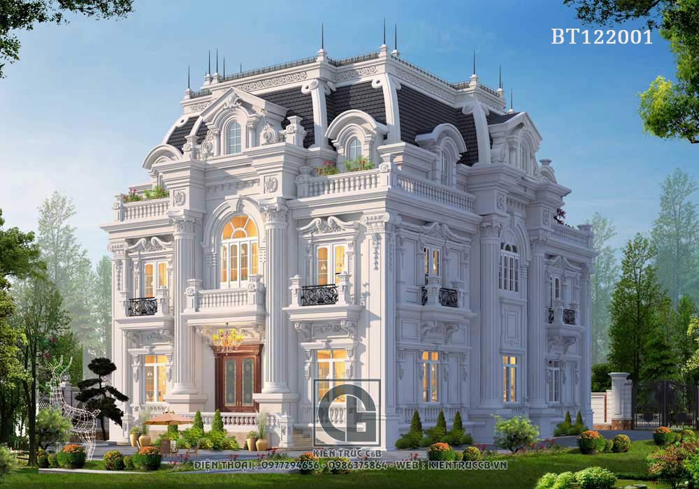 Mẫu biệt thự 3 tầng tân cổ điển