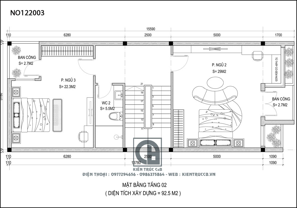 mẫu nhà ống 3 tầng đẹp mái lệch