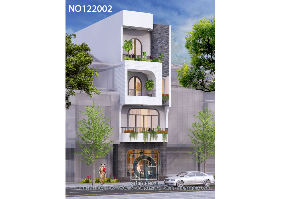 mẫu thiết kế nhà ống 4 tầng