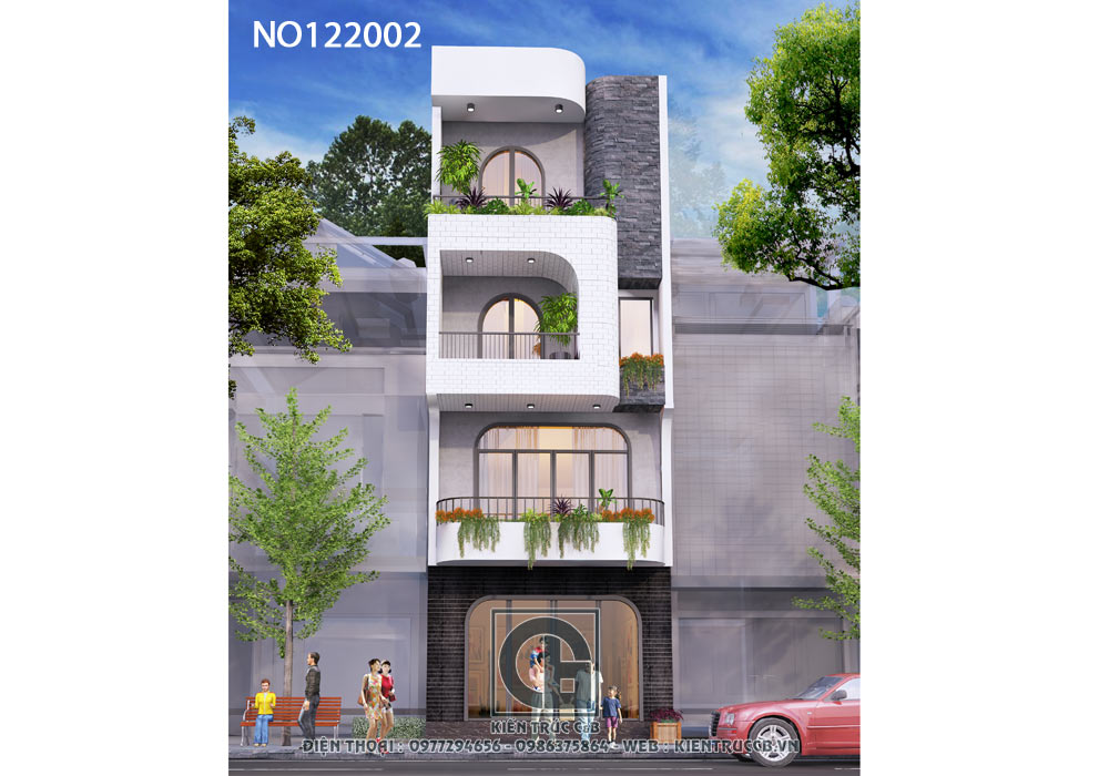 mẫu thiết kế nhà ống 4 tầng