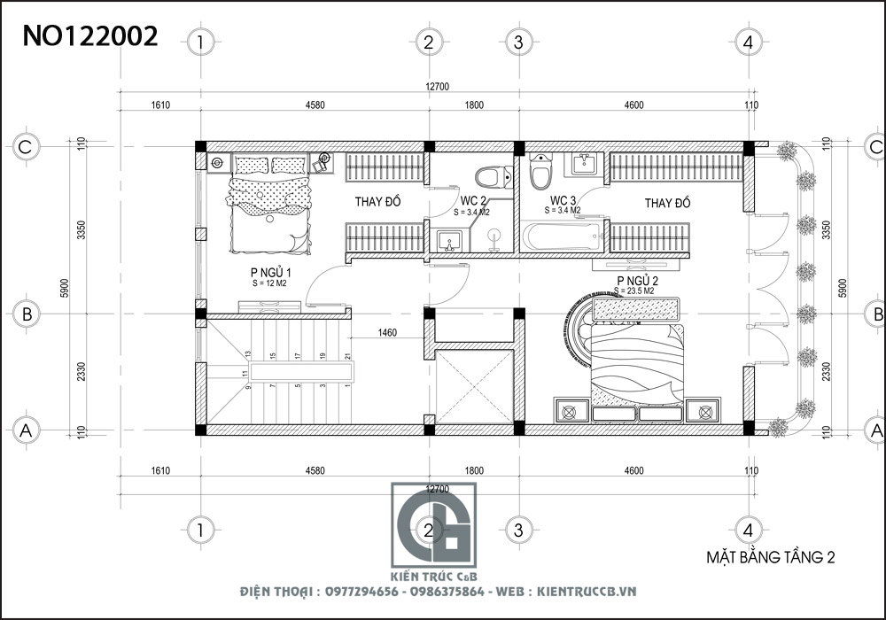 mẫu thiết kế nhà ống 4 tầng