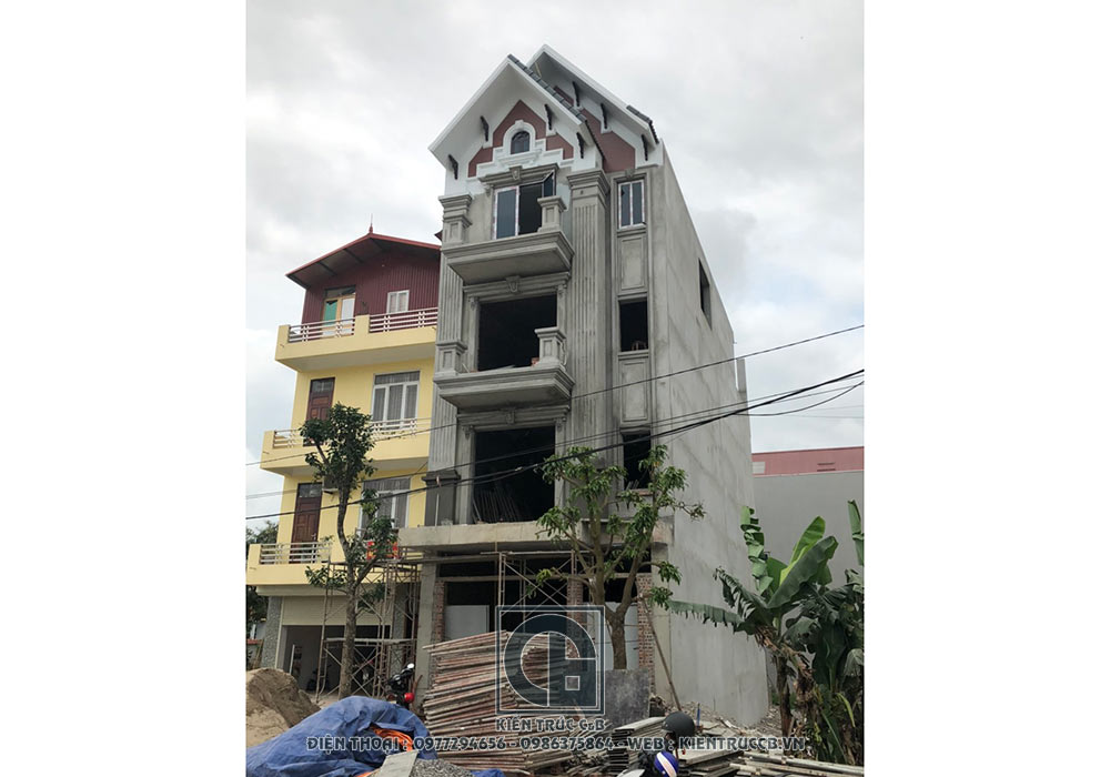 Thiết kế nhà ống 4 tầng tân cổ điển