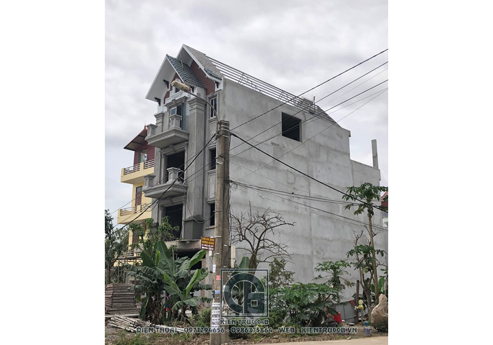 Thiết kế nhà ống 4 tầng tân cổ điển