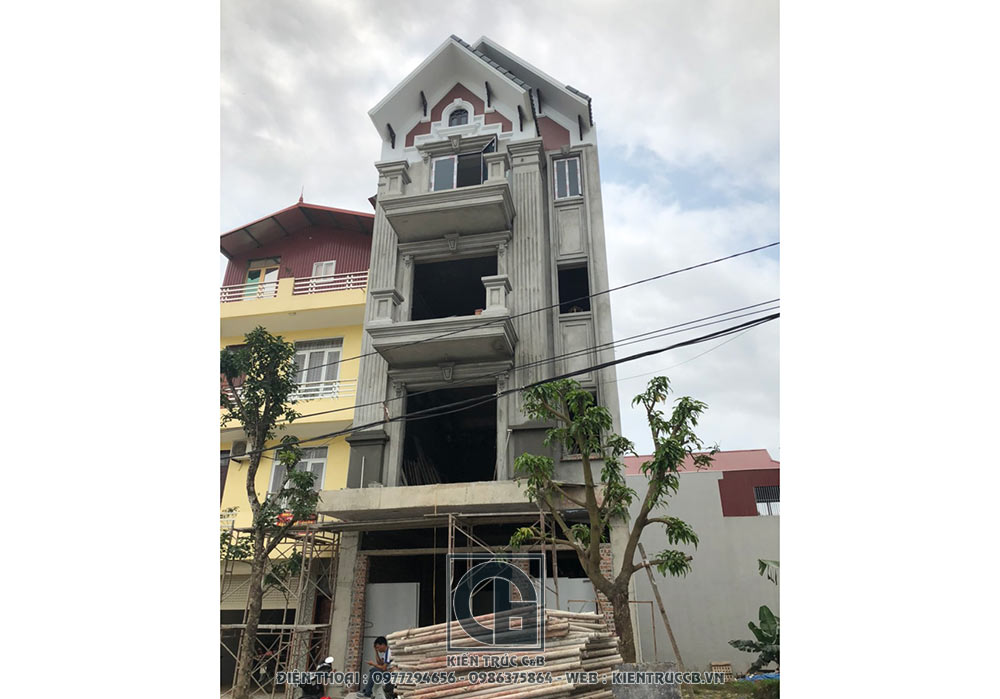 Thiết kế nhà ống 4 tầng tân cổ điển