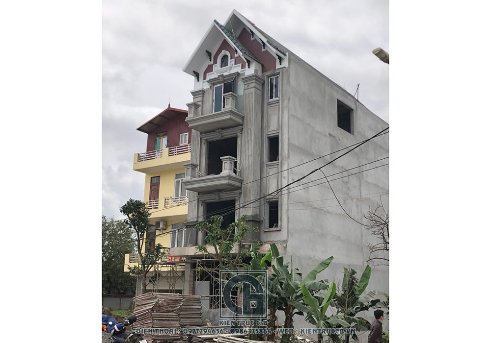 Thiết kế nhà ống 4 tầng tân cổ điển