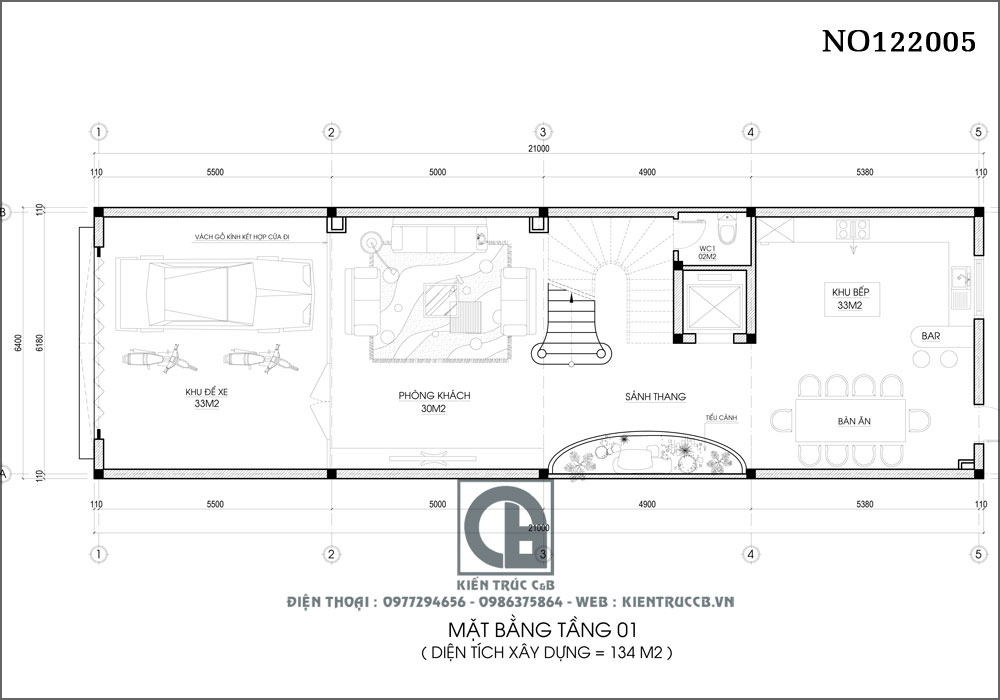 Thiết kế nhà ống 4 tầng tân cổ điển