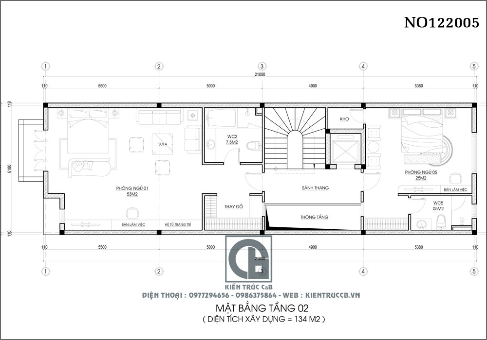 Thiết kế nhà ống 4 tầng tân cổ điển