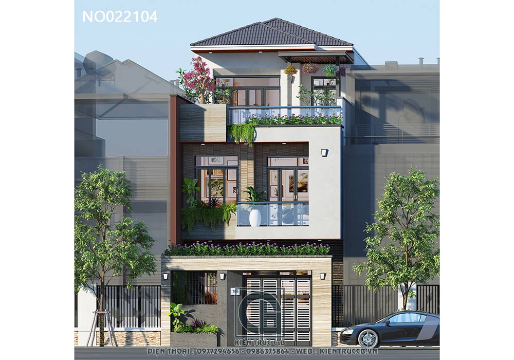 10 Mẫu nhà ống 3 tầng mái thái mặt tiền 5m đẹp hiện đại 2023  Kiến Thiết  Việt