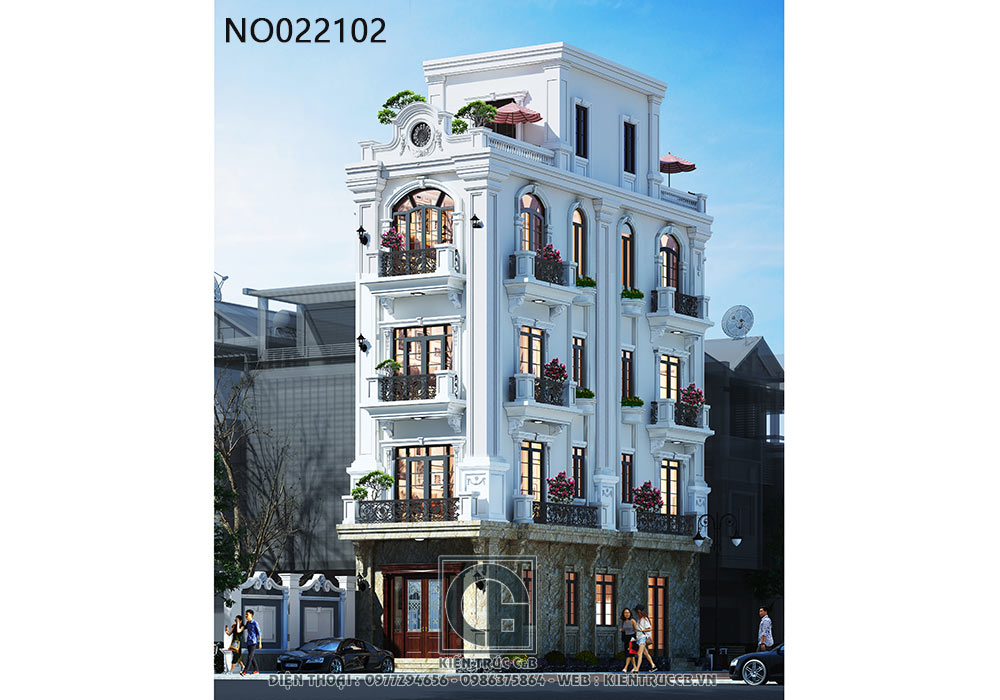 Nhà phố 3 tầng tân cổ mặt tiền 5m ở Hải Dương - Kiến Trúc C&B