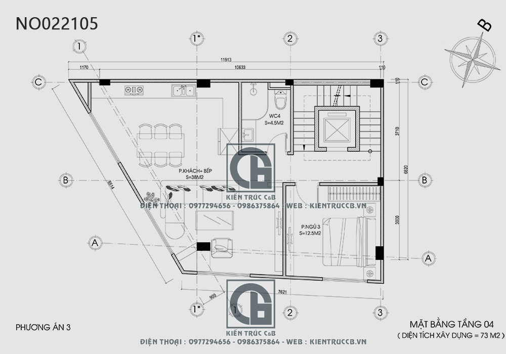 Thiết kế nhà ống 4 tầng 2 mặt tiền kinh doanh