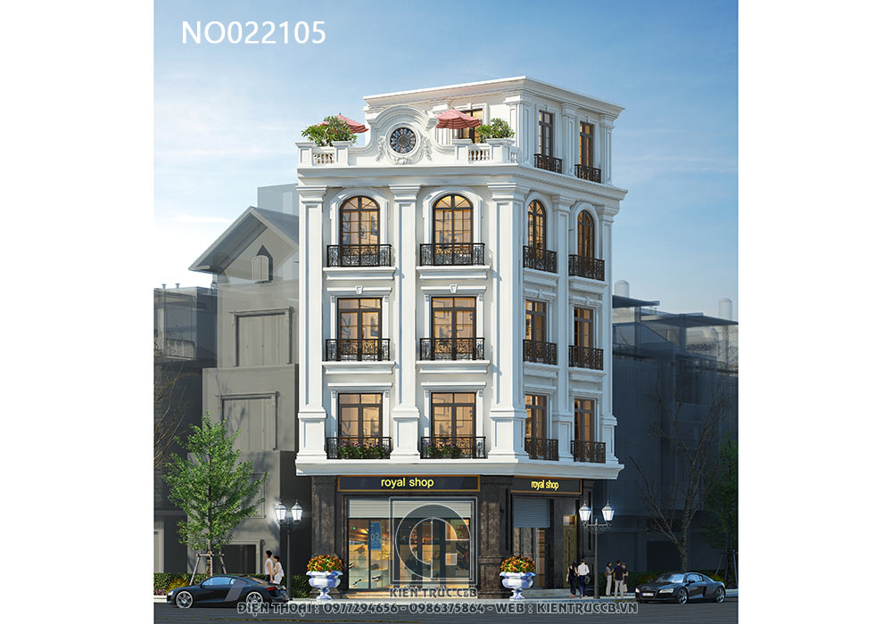 Thiết kế nhà ống 4 tầng 2 mặt tiền kinh doanh