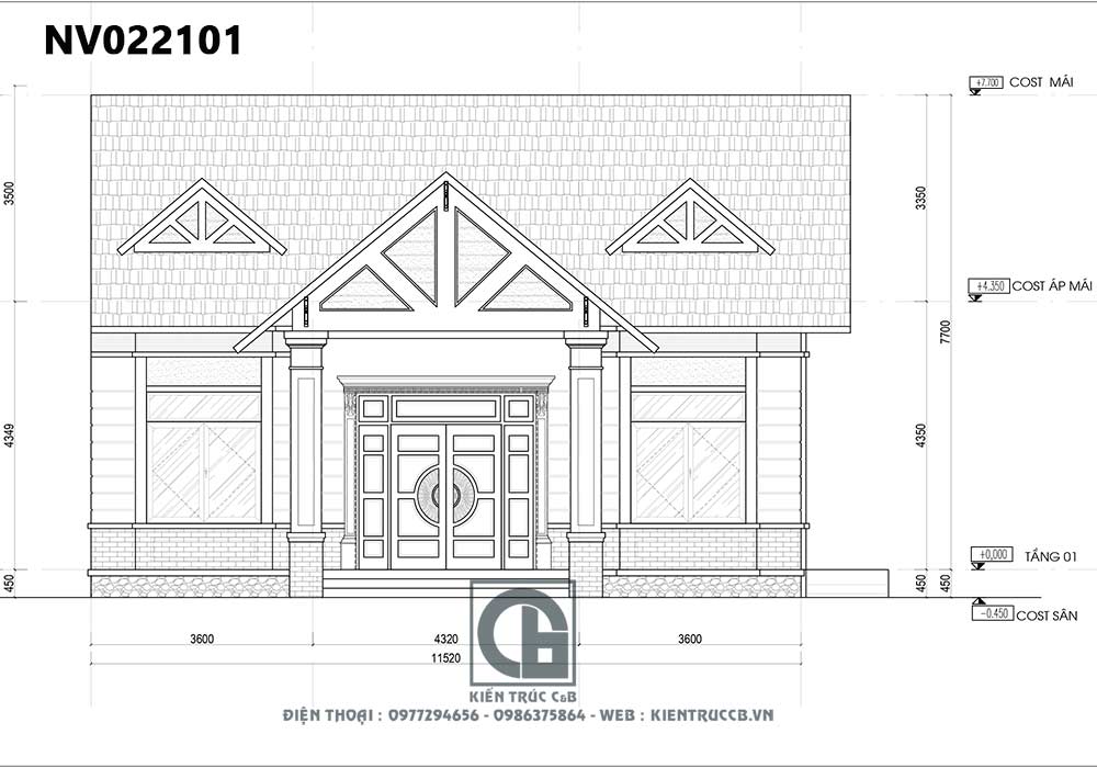 Mẫu thiết kế nhà vườn 1 tầng tân cổ điển