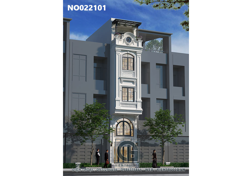 Thiết kế nhà ống 5 tầng tân cổ điển