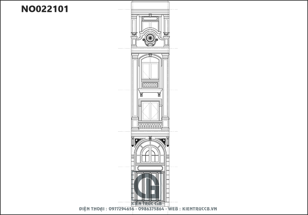 Thiết kế nhà ống 5 tầng tân cổ điển