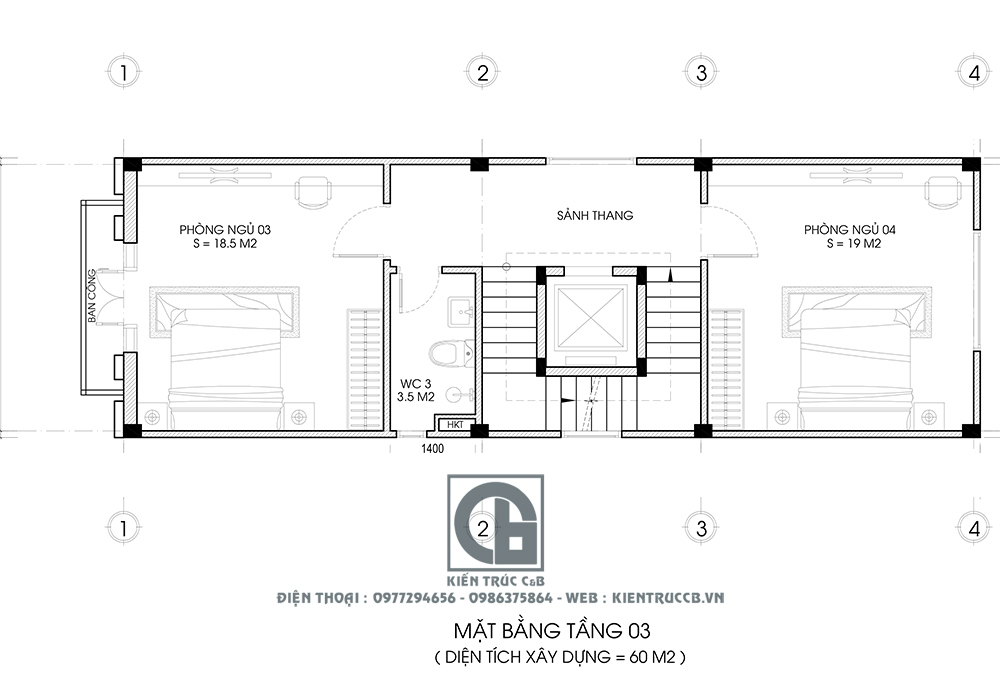 Mẫu nhà ống đẹp 4 tầng tân cổ điển