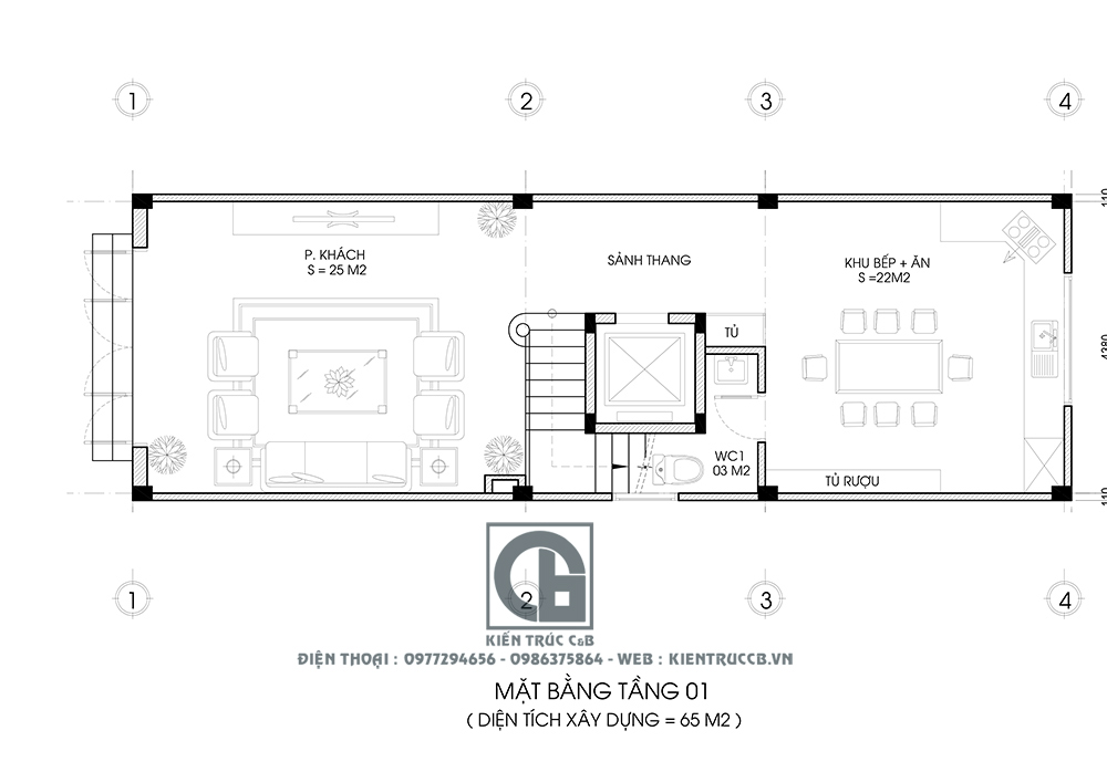 Mẫu nhà ống đẹp 4 tầng tân cổ điển