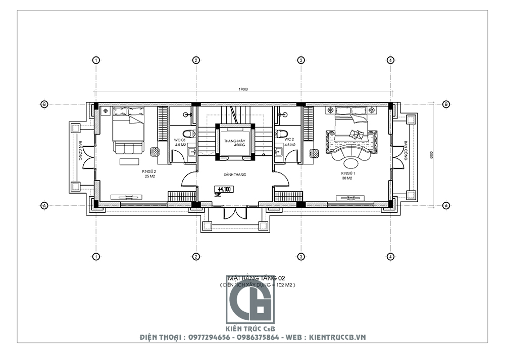 mẫu thiết kế biệt thự 3 tầng 1 tum tân cổ điển