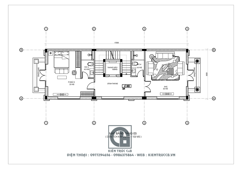 mẫu thiết kế biệt thự 3 tầng 1 tum tân cổ điển