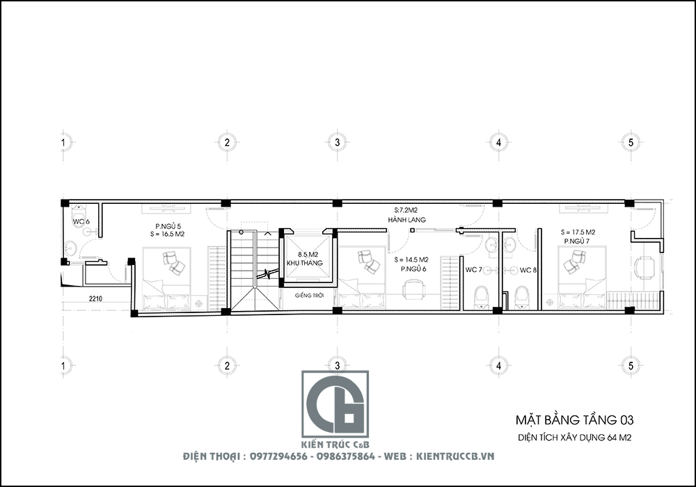thiết kế nhà ống 3 tầng hiện đại