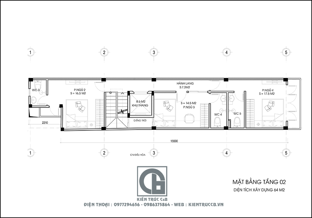 thiết kế nhà ống 3 tầng hiện đại