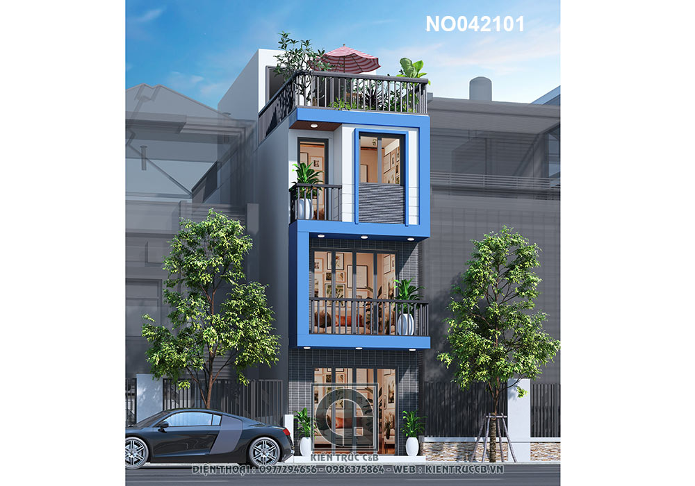 thiết kế nhà ống 3 tầng hiện đại