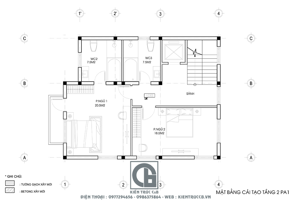 thiết kế nhà ống đẹp 3 tầng 1 tum