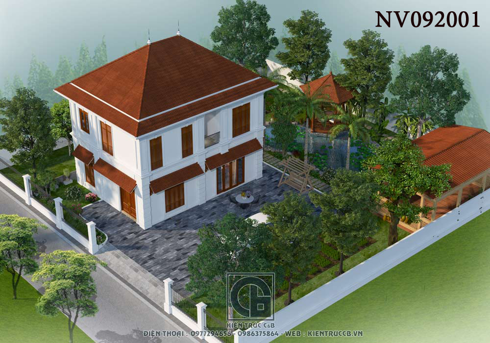 tiến độ thi công thiết kế nhà vườn 2 tầng