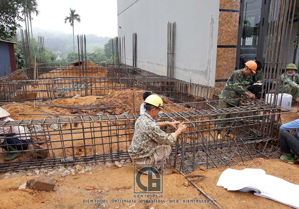 tiến độ thi công mẫu biệt thự 3 tầng 1 tum tân cổ điển