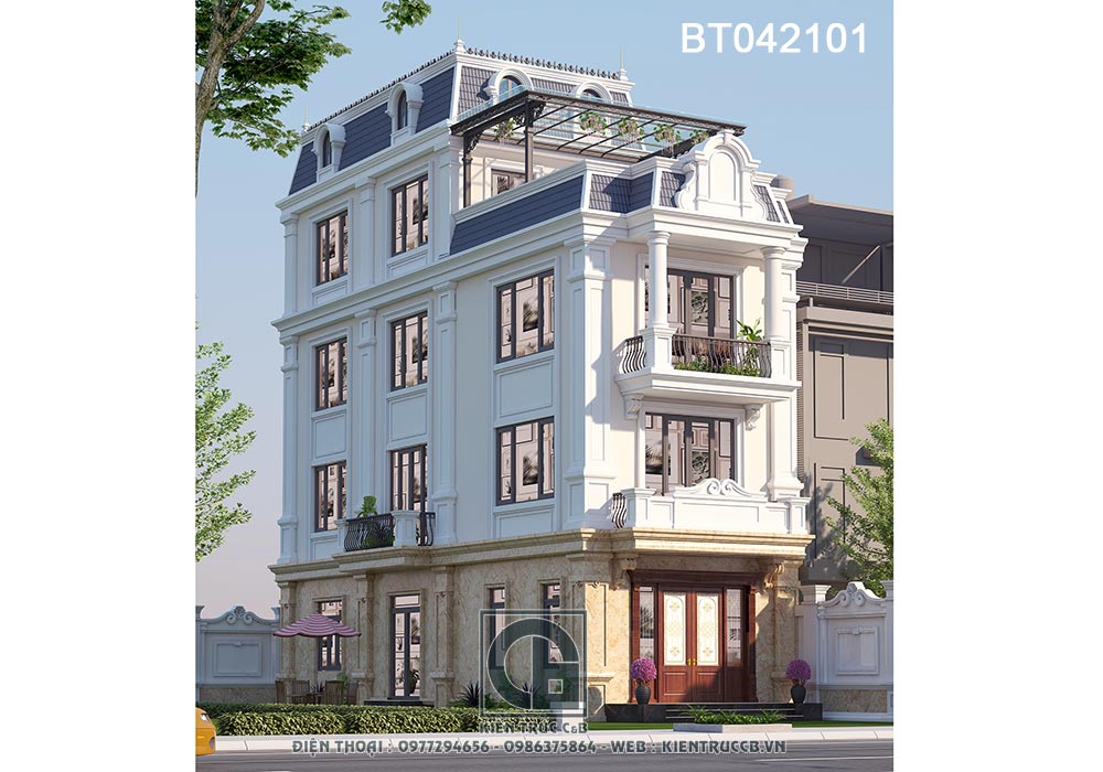 tiến độ thi công mẫu biệt thự 3 tầng 1 tum tân cổ điển