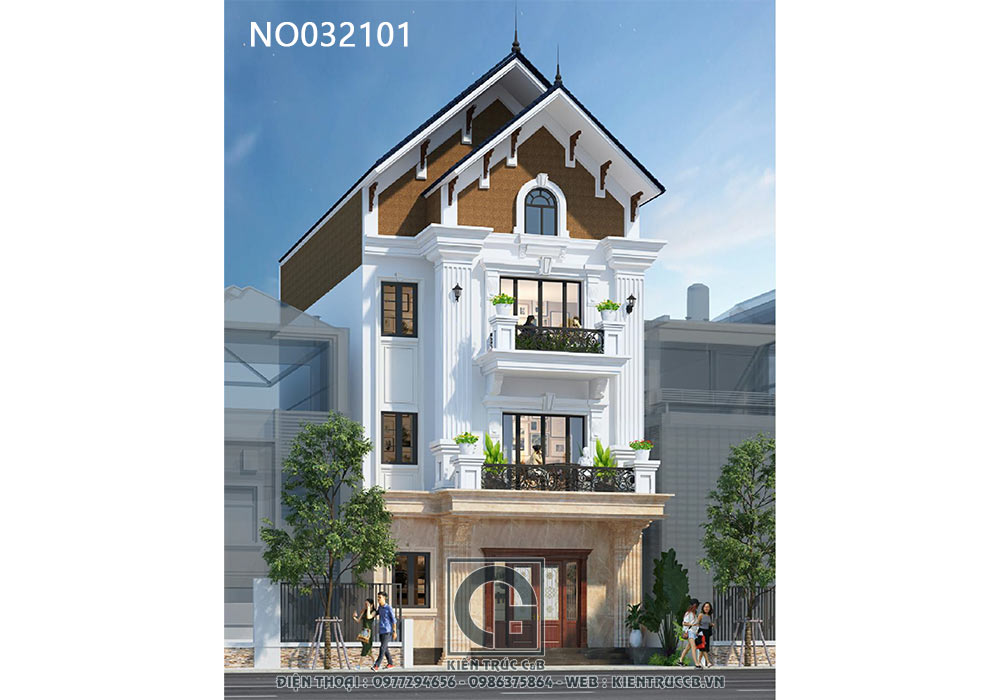 Thiết kế nhà phố 2 tầng mái thái 5x20 ở Đồng Nai M181