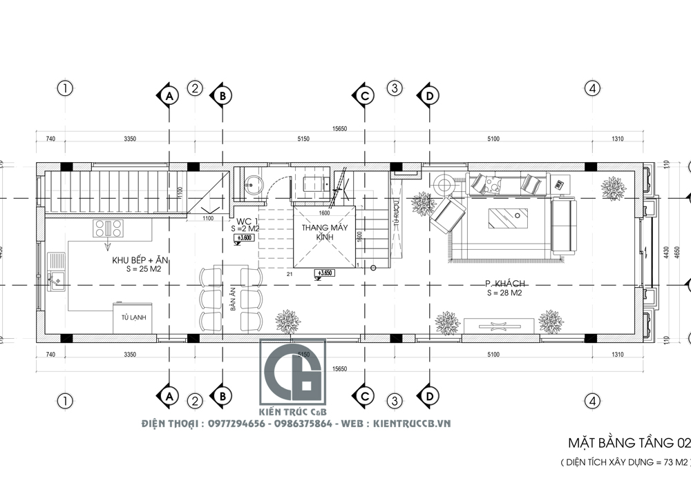 Mẫu thiết kế nhà ống đẹp 4 tầng 1 tum theo phong cách tân cổ điển 
