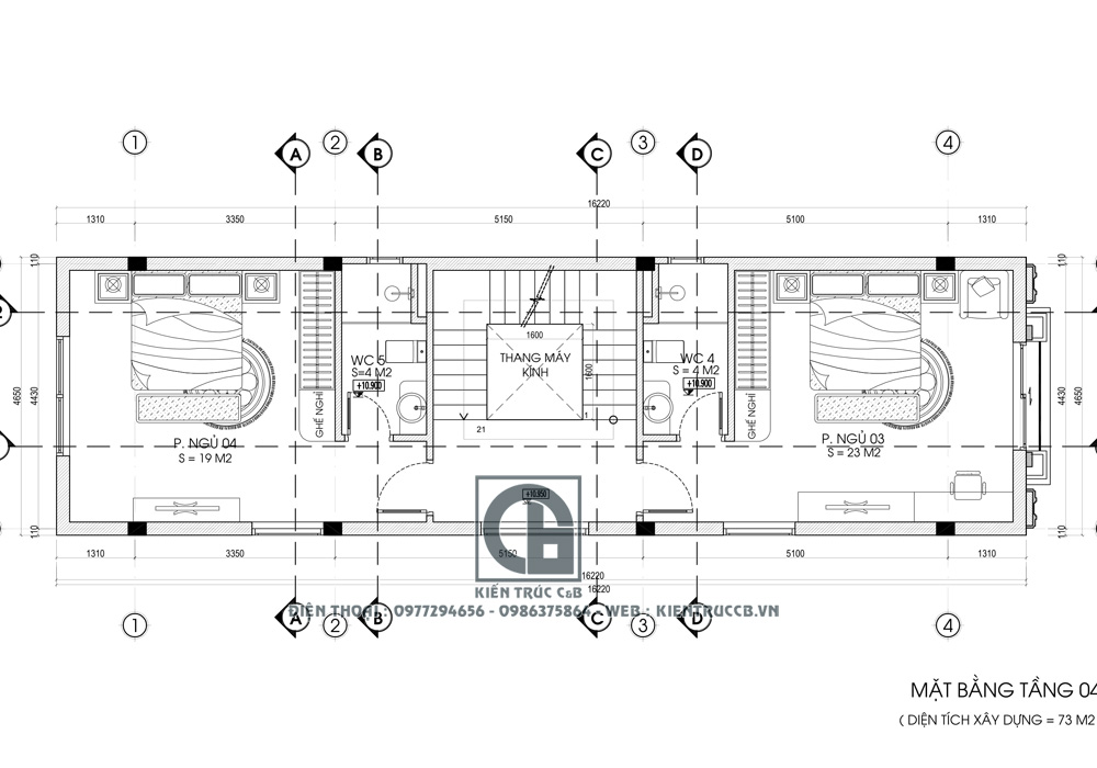 Mẫu thiết kế nhà ống đẹp 4 tầng 1 tum theo phong cách tân cổ điển 