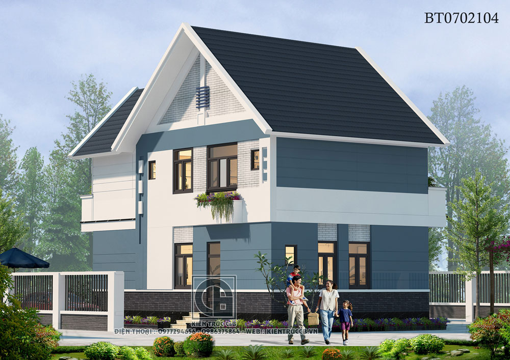 Mẫu biệt thự hiện đại 2 tầng mái Thái 