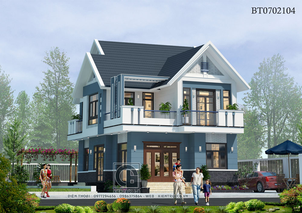 Mẫu biệt thự hiện đại 2 tầng mái Thái 