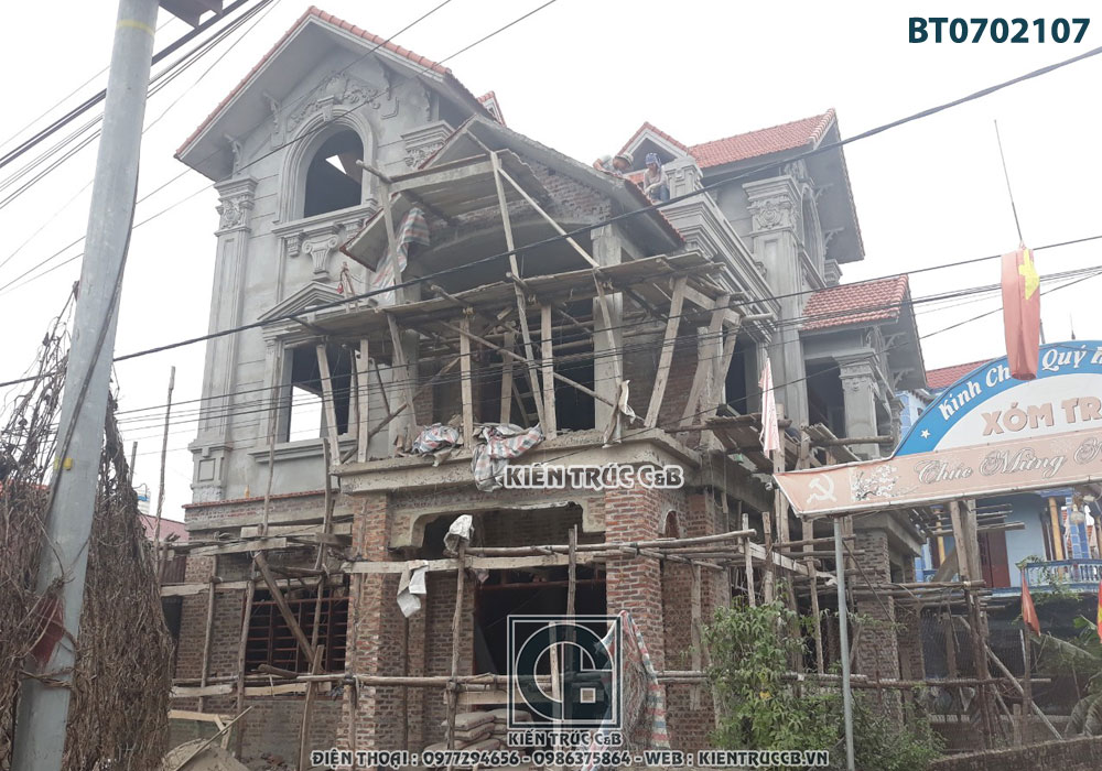 Mẫu biệt thự tân cổ điển đẹp mnag phong cách nhẹ nhàng, sang trọng nguy nga