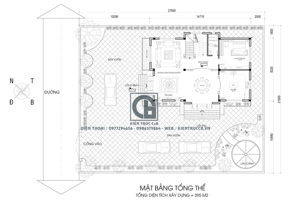 Mặt bằng biệt thự 150m