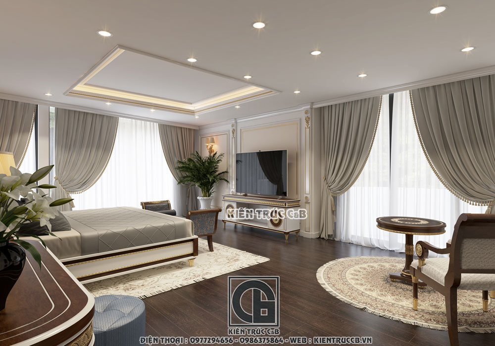 Vẻ đẹp nhẹ nhàng, sang trọng trong mẫu thiết kế nội thất tân cổ của Kiến Trúc Nội Thất C&B